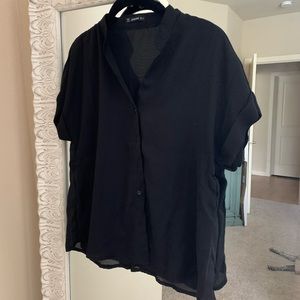 Black Button Blouse